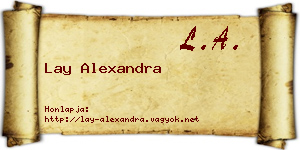 Lay Alexandra névjegykártya